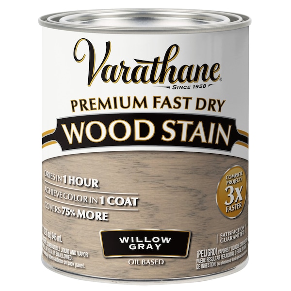 Varathane Premium Fast Dry Wood Stain, Willow Gray, 1 Qt 357180 - main